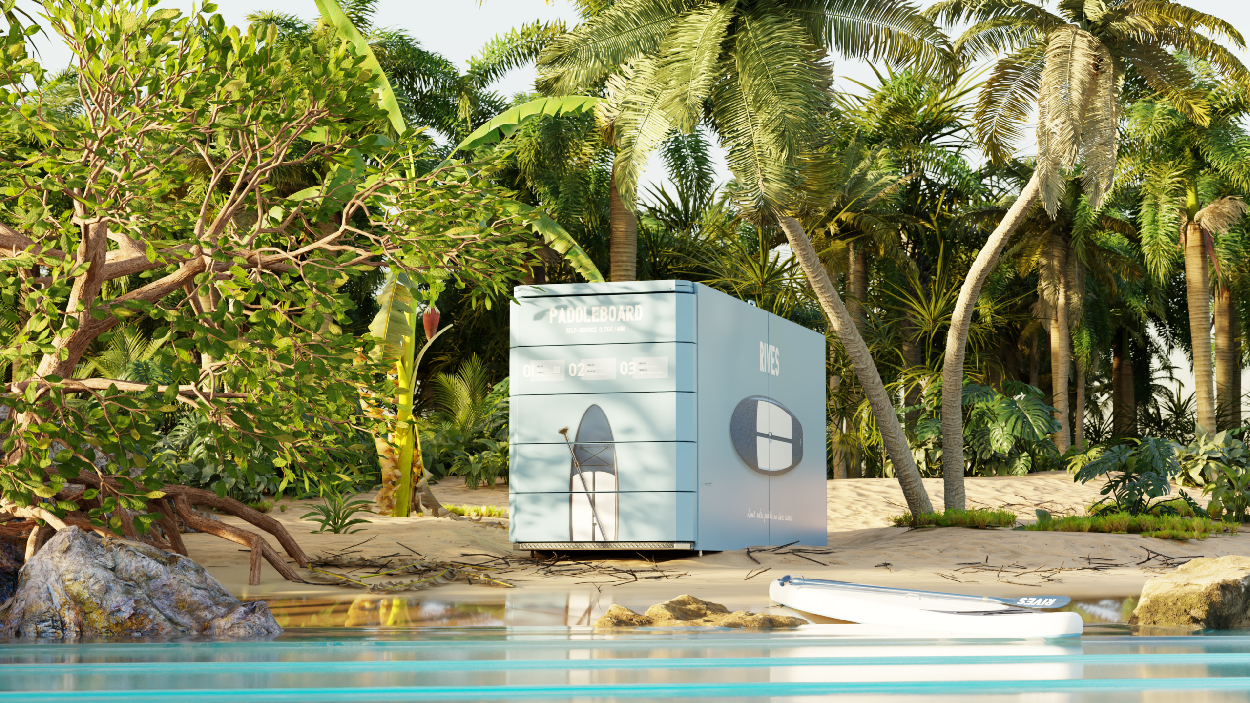 Visualisation du projet Rives, station de paddle autonome