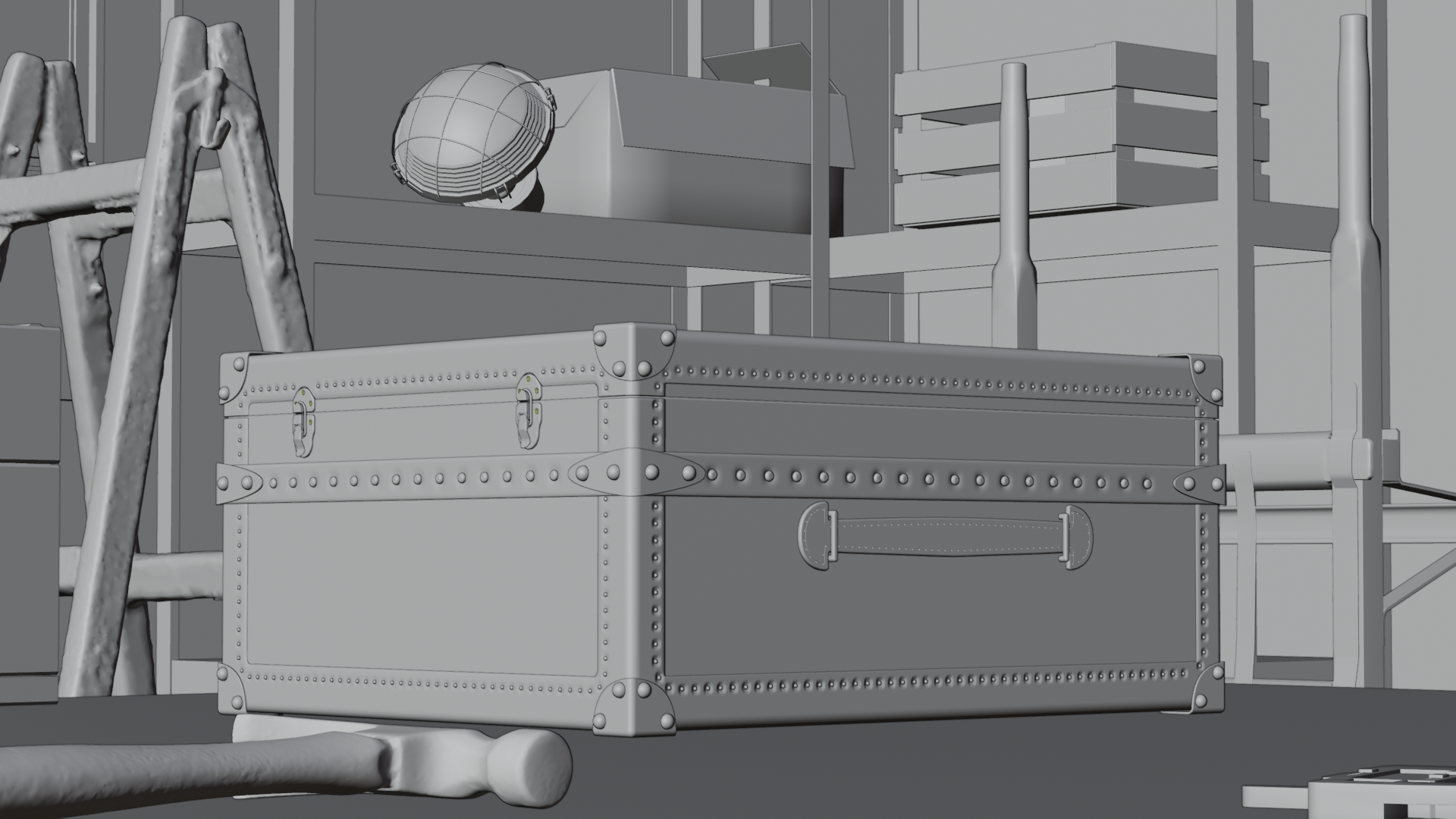 home 4 Modèle 3D en vue filaire
